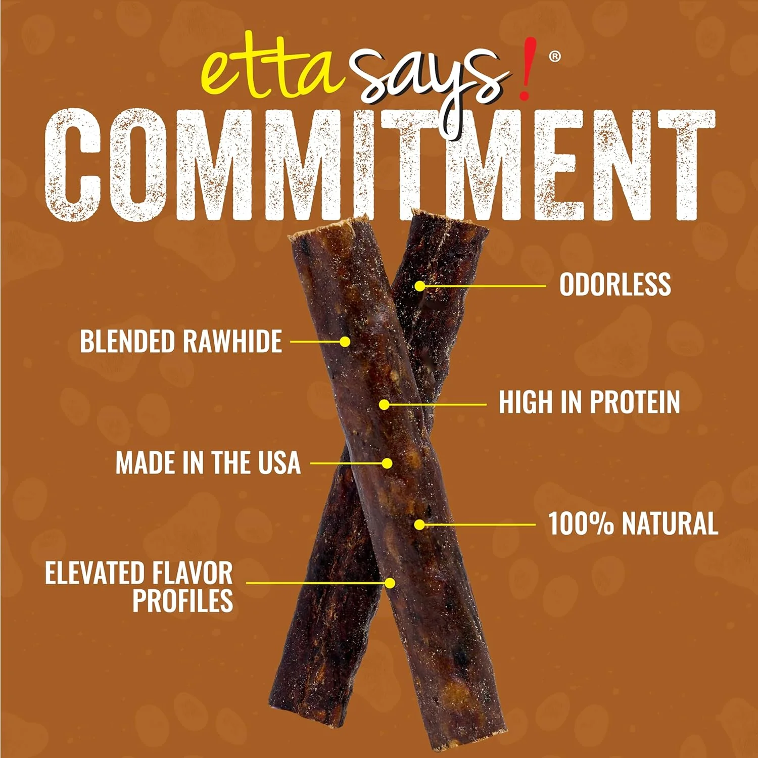 etta says! Premium Crunchy 4.5" Beef Dog Chews - Grain-Free Dog Treats, Good for Teeth, Easy to Digest - Made in The USA (36 Count Pack of 1) - Image 4