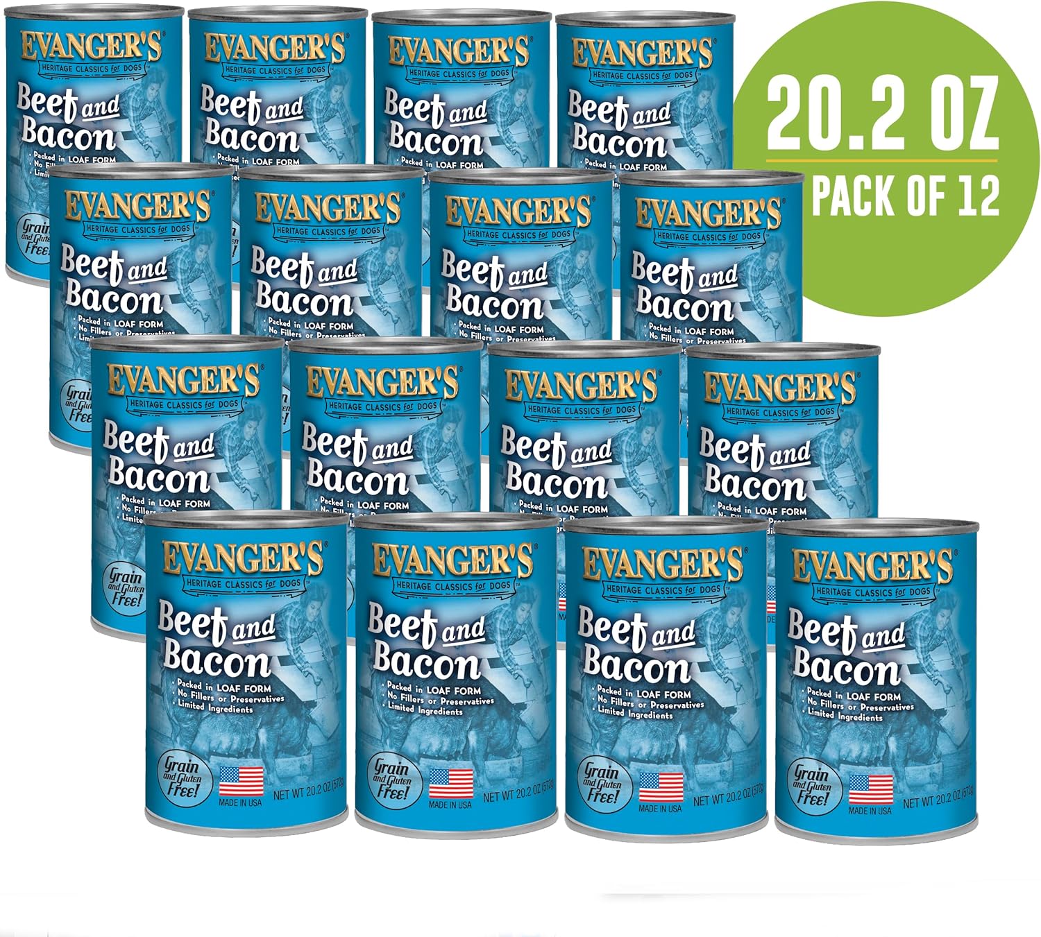 Evanger's Heritage Classics Beef & Bacon Jumbo for Dogs- 12, 20.2 oz Cans - Image 2