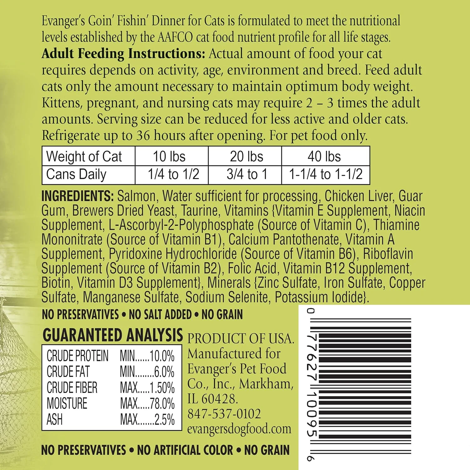 Evanger's Heritage Classics Goin' Fishin' Dinner for Cats - 12, 12.8 oz cans - Image 3