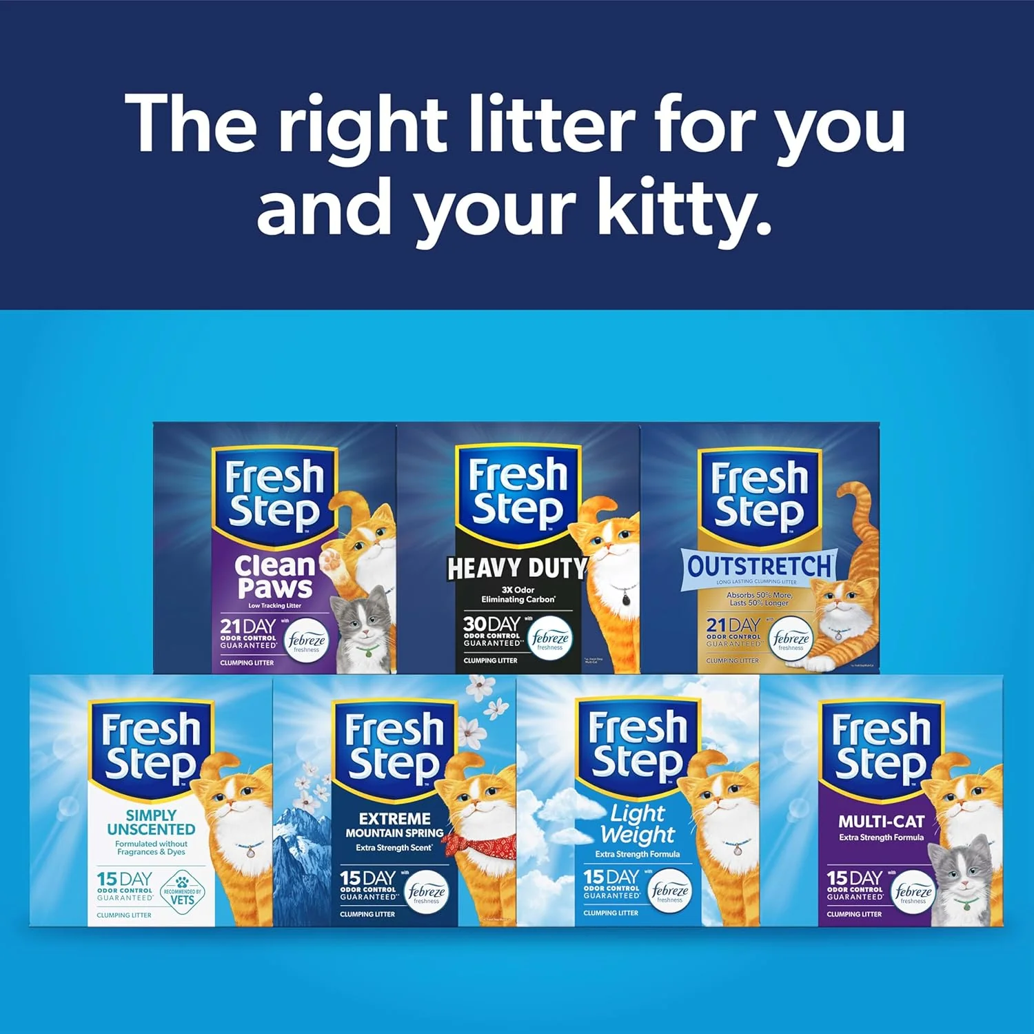 Fresh Step Clean Paws Cat Litter With Febreze Freshness With Febreze Gain Scent, Low-Tracking Clumping Litter With Guaranteed Odor Control, 22.5 lb. Box - Image 13
