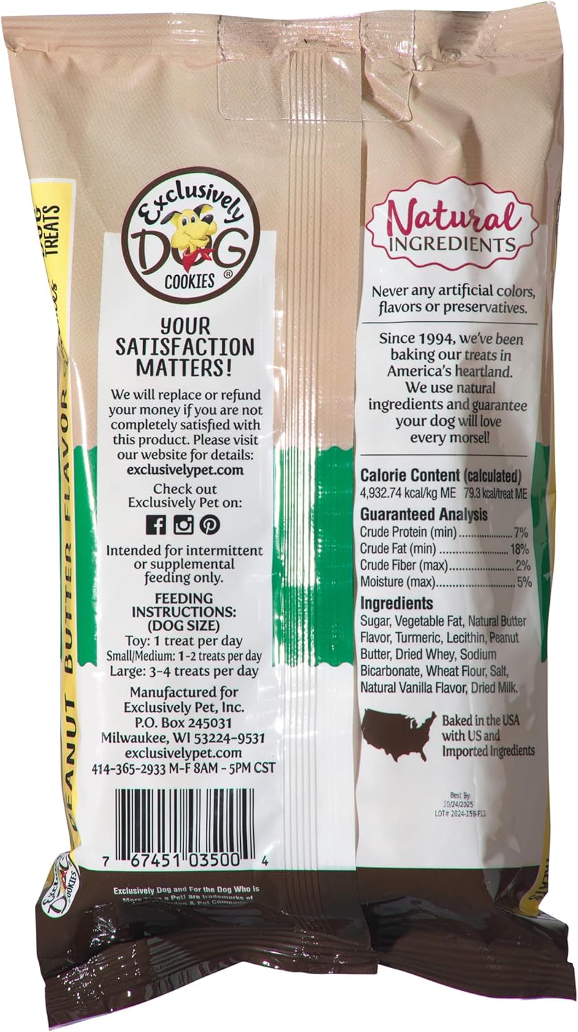 Exclusively Dog Cookies Sandwich Cremes Peanut Butter Flavor Dog Treats for Medium and Large Dogs, Natural and Made in The USA, 8 oz - Image 2