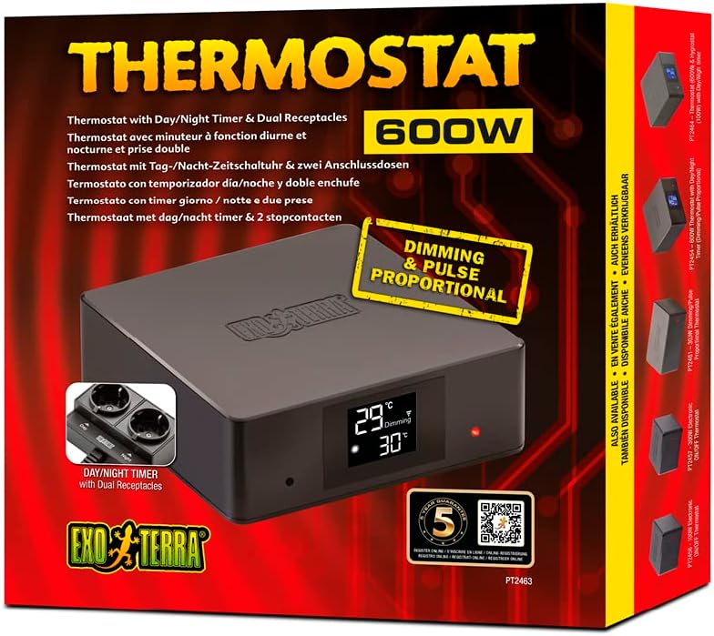 Exo Terra Thermostat for Reptile Terrariums with Day and Night Timer and Dual Receptacles - Image 2