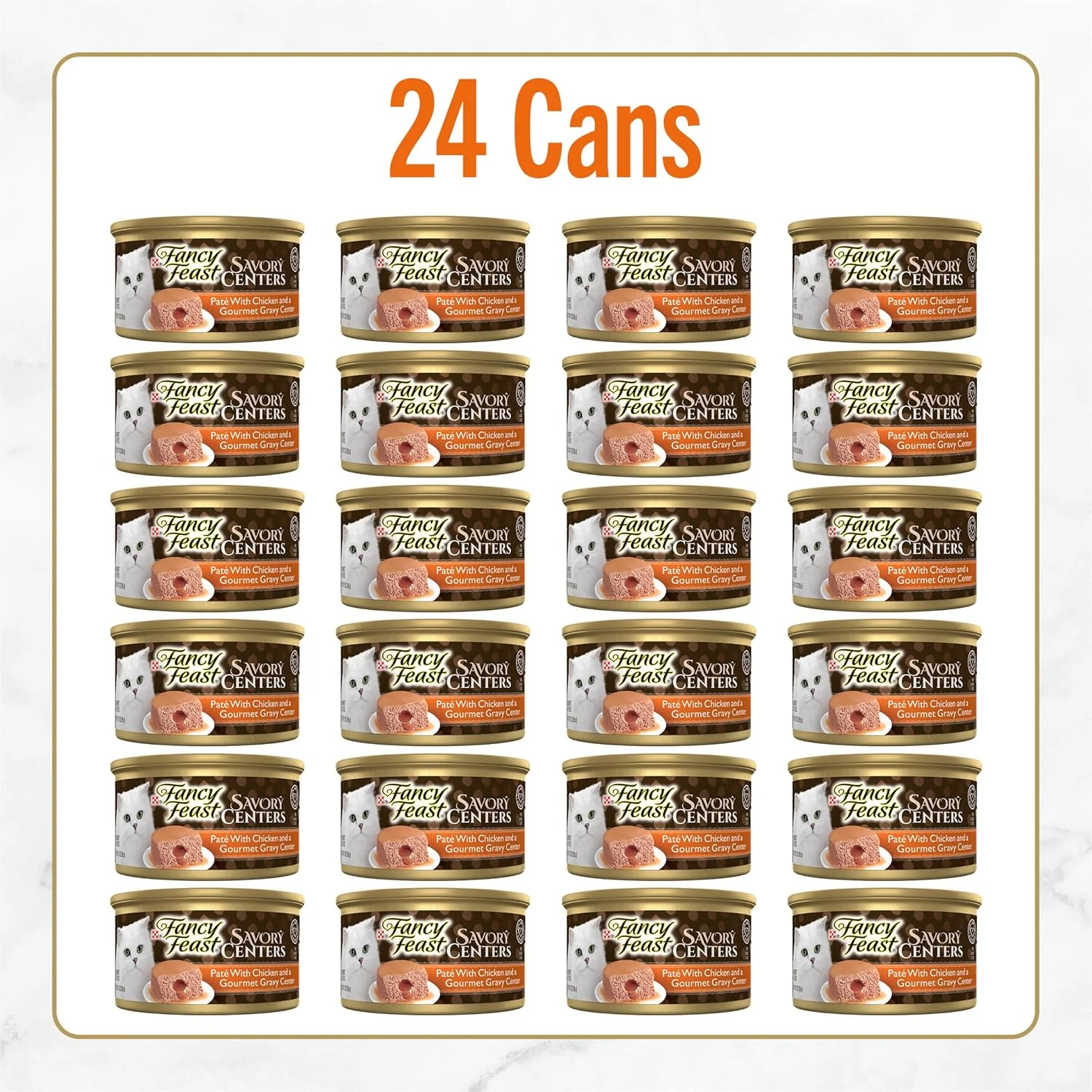 Fancy Feast Savory Centers Chicken Pate Wet Cat Food – 24 Pack 3 oz Cans - Image 3