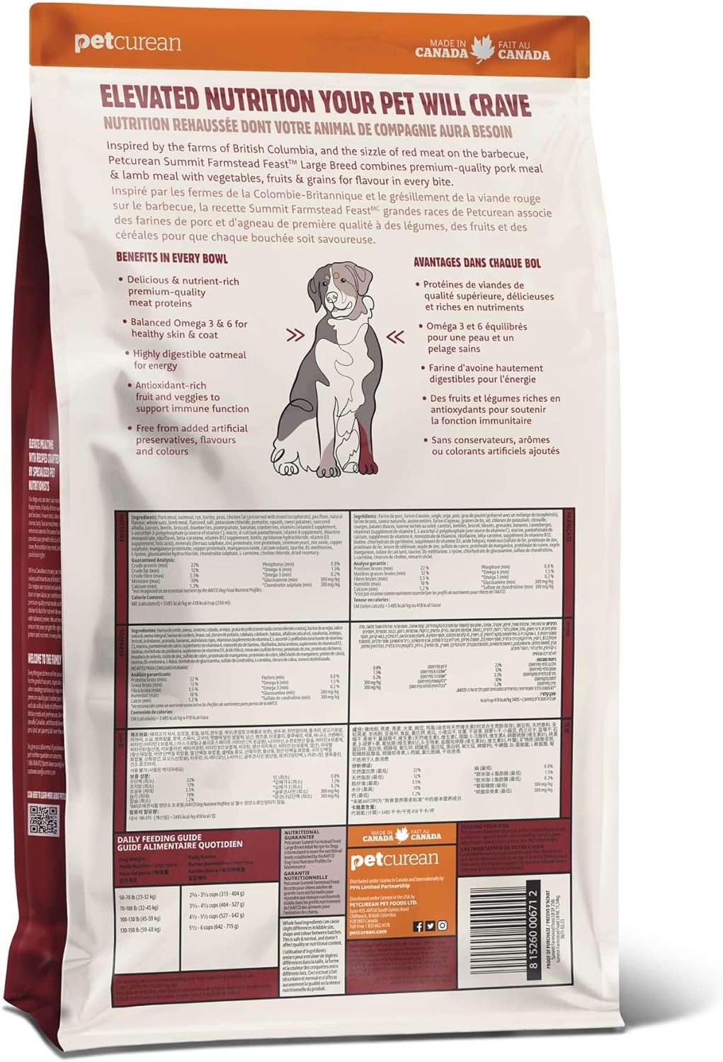 Farmstead Feast, Dry Dog Food, Pork Meal and Lamb Meal Large Breed Adult Recipe with Grains, 25 lb Bag - Image 2