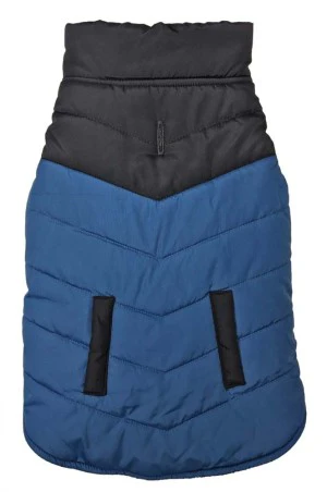 Fashion Pet Color Block Puffer Dog Coat Blue - Image 4