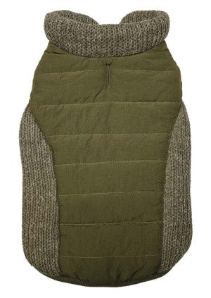 Fashion Pet Sweater Trim Puffy Coat/Dog Coat/Olive - Image 4
