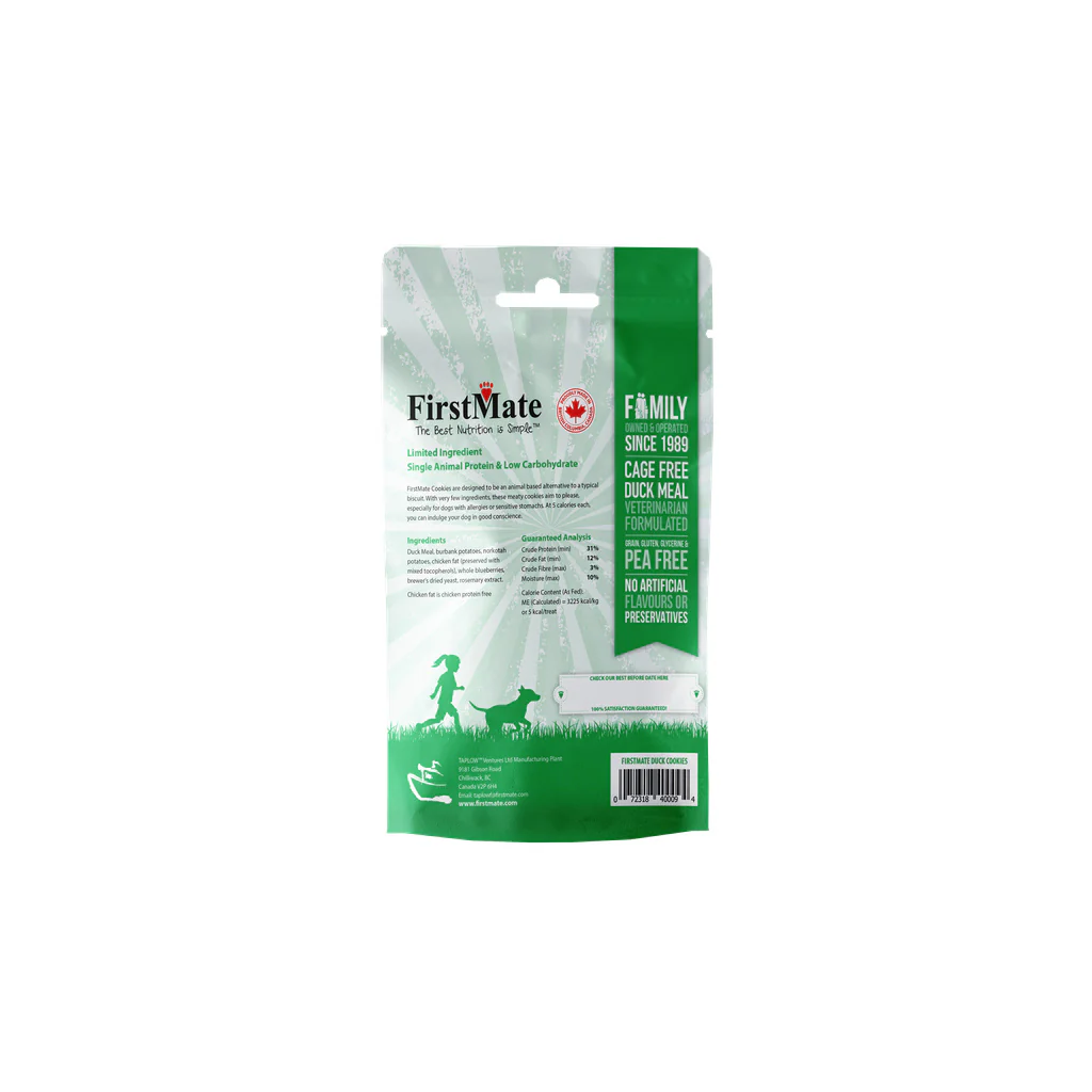 FirstMate Limited Ingredient Cage-Free Duck with Blueberries Dog Treat 8oz - Image 2