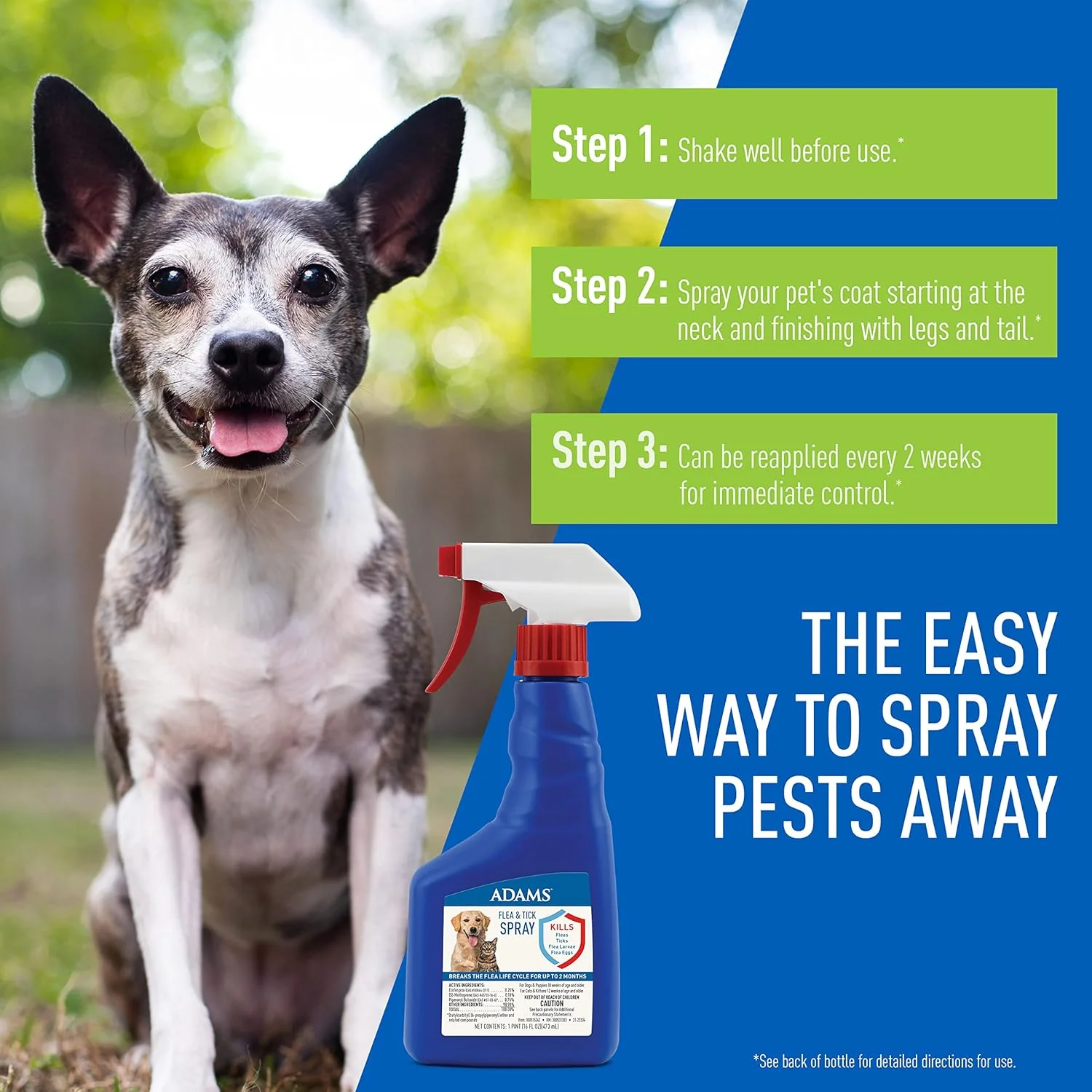 Flea & Tick Spray For Dogs and Cats ; Kills Fleas and Ticks Through Contact, Kills Flea Eggs, Flea Larvae, and Prevents Flea Egg Hatch ; Controls Flea Reinfestation For Up To 2 Months ; 16 Oz - Image 4