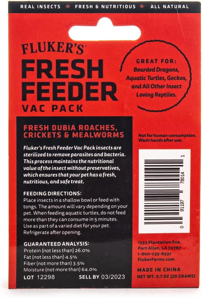 Fluker's Fresh Feeder Vac Pack Variety Mix, All Natural and Preservative Free, Great for Insect Eating Reptiles, Birds, Tropical Fish or Small Animals, 0.7 oz - Image 2