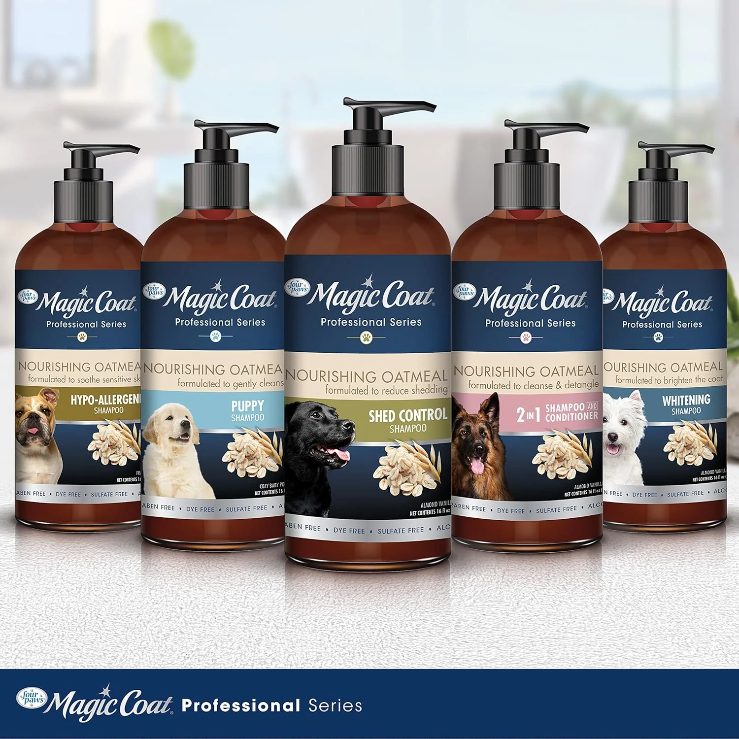 Four Paws Magic Coat Professional Series Nourishing Oatmeal Dog Whitening Shampoo - Image 9