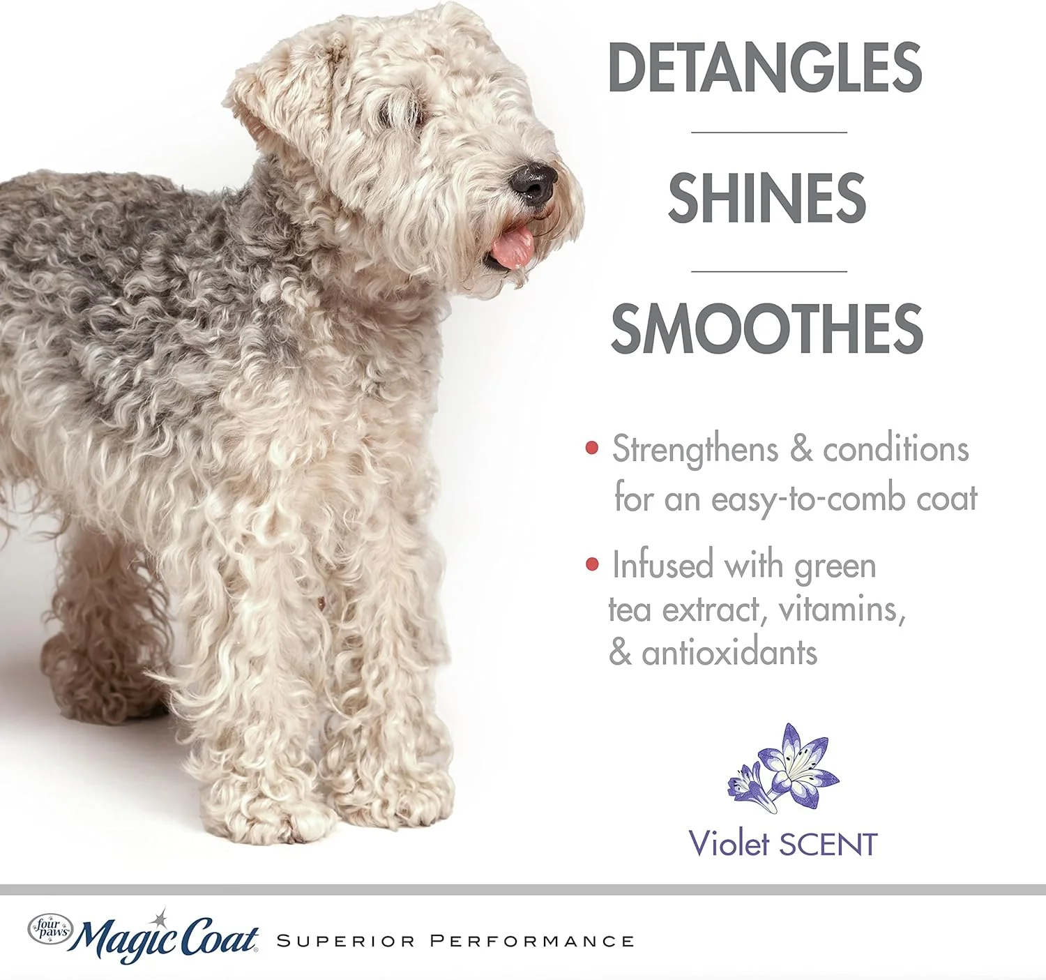 Four Paws Magic Coat Tangles and Mats Dog Grooming Shampoo, Violet Scent - Image 2