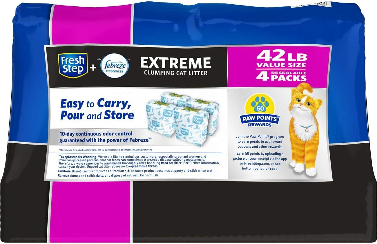 Fresh Step Extreme Mountain Spring Scented Clumping Cat Litter with Febreze Freshness, 42 lbs. - Image 2