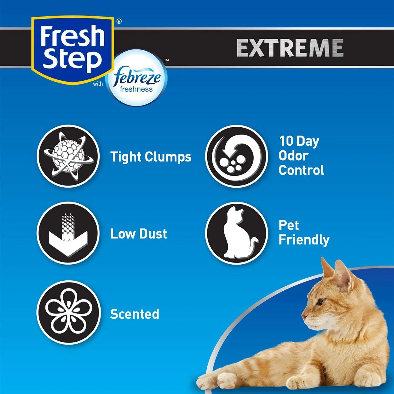 Fresh Step Extreme Mountain Spring Scented Clumping Cat Litter with Febreze Freshness, 42 lbs. - Image 6