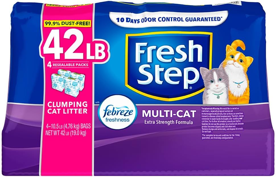 Fresh Step Multi-Cat Extra Strength Scented Clumping Cat Litter with The Power of Febreze, 42 lbs - Image 4