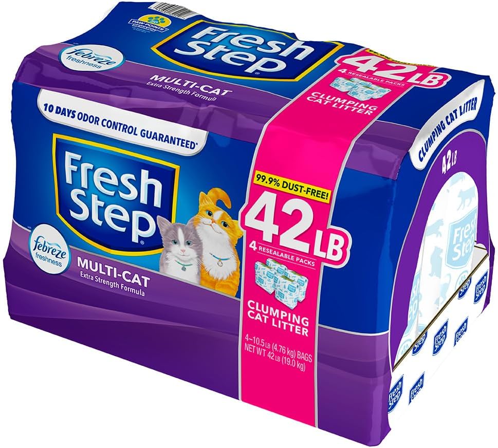 Fresh Step Multi-Cat Extra Strength Scented Clumping Cat Litter with The Power of Febreze, 42 lbs - Image 5