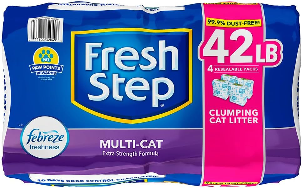 Fresh Step Multi-Cat Extra Strength Scented Clumping Cat Litter with The Power of Febreze, 42 lbs - Image 6