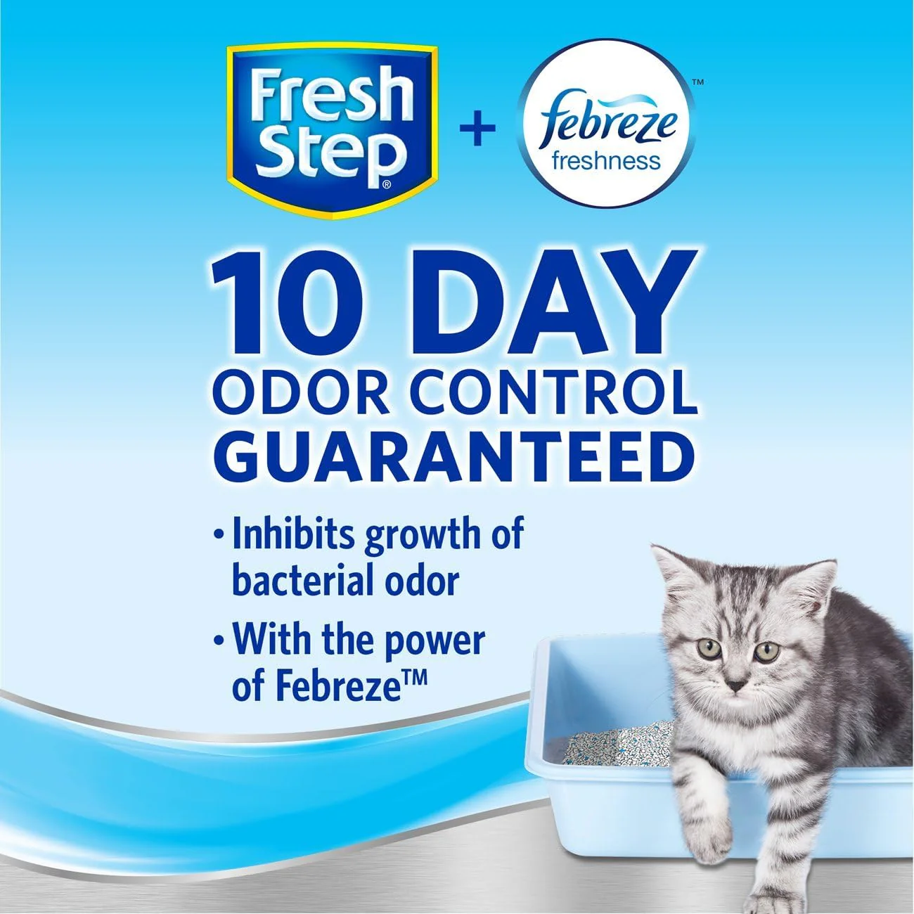 Fresh Step Odor Shield Clumping Litter With Febreze Freshness, Continuous Cat Litter Odor Eliminator, 25 lb. Box - Image 3