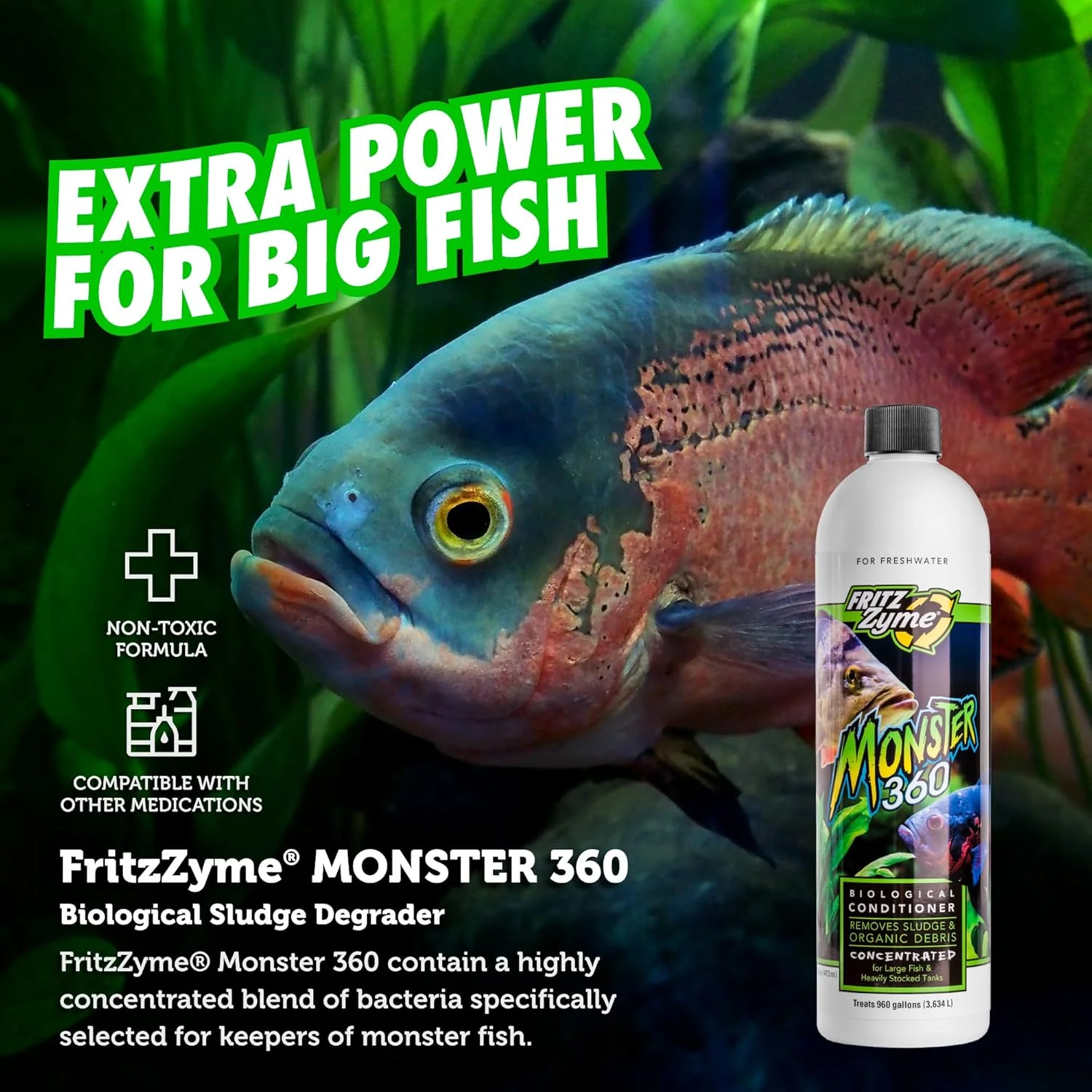 Fritz Aquatics 75016 FritzZyme Monster 360 Concentrated Biological Conditioner for Fresh Water Aquariums, 16-Ounce - Image 4