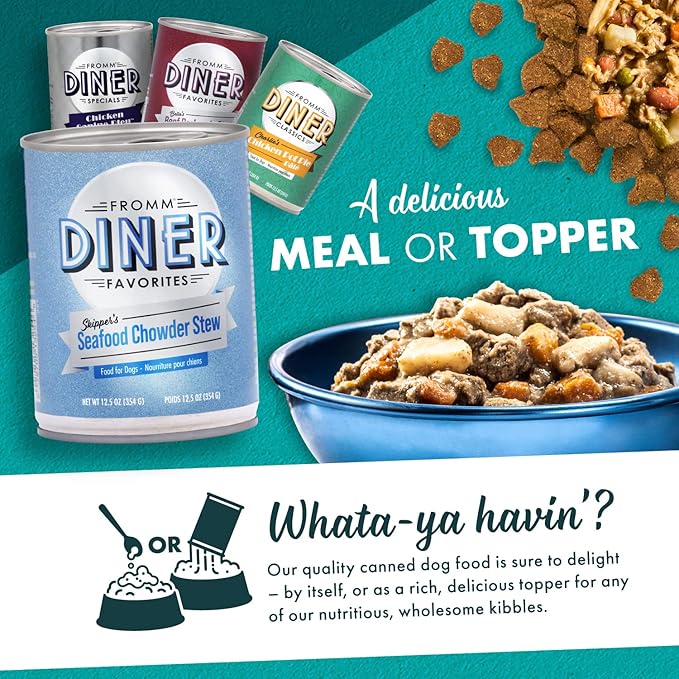 Fromm Diner Favorites Skipper's Seafood Chowder Stew Dog Food - Premium Wet Dog Food - Fish Recipe - Case of 12 Cans - Image 7