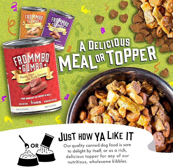 Fromm Frommbo Gumbo Hearty Stew with Beef Sausage Dog Food - Premium Wet Dog Food - Beef Recipe - Case of (12) 12.5 oz Cans - Image 7