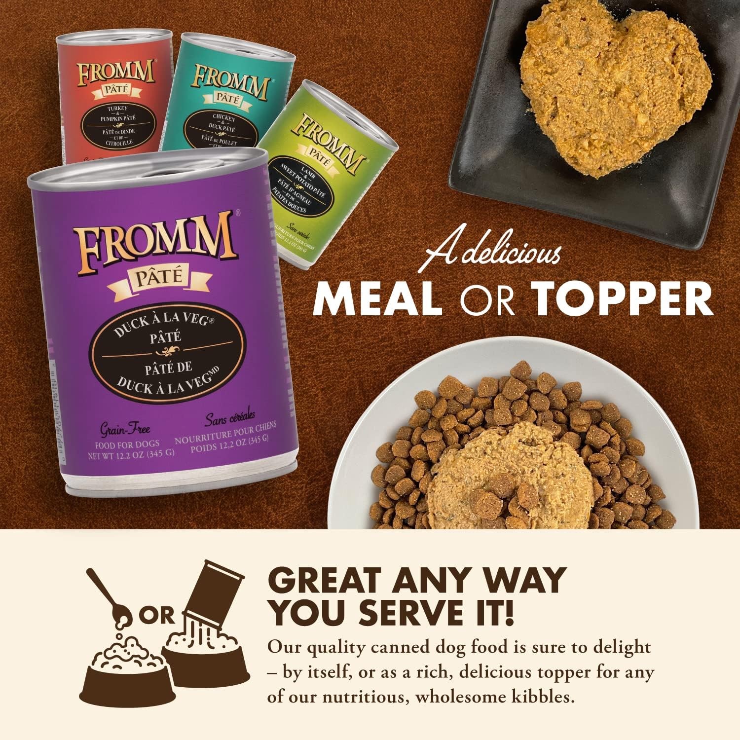 Fromm Grain Free Duck A La Veg Pate Canned Wet Dog Food, 12.2 oz (12 in case) - Image 5
