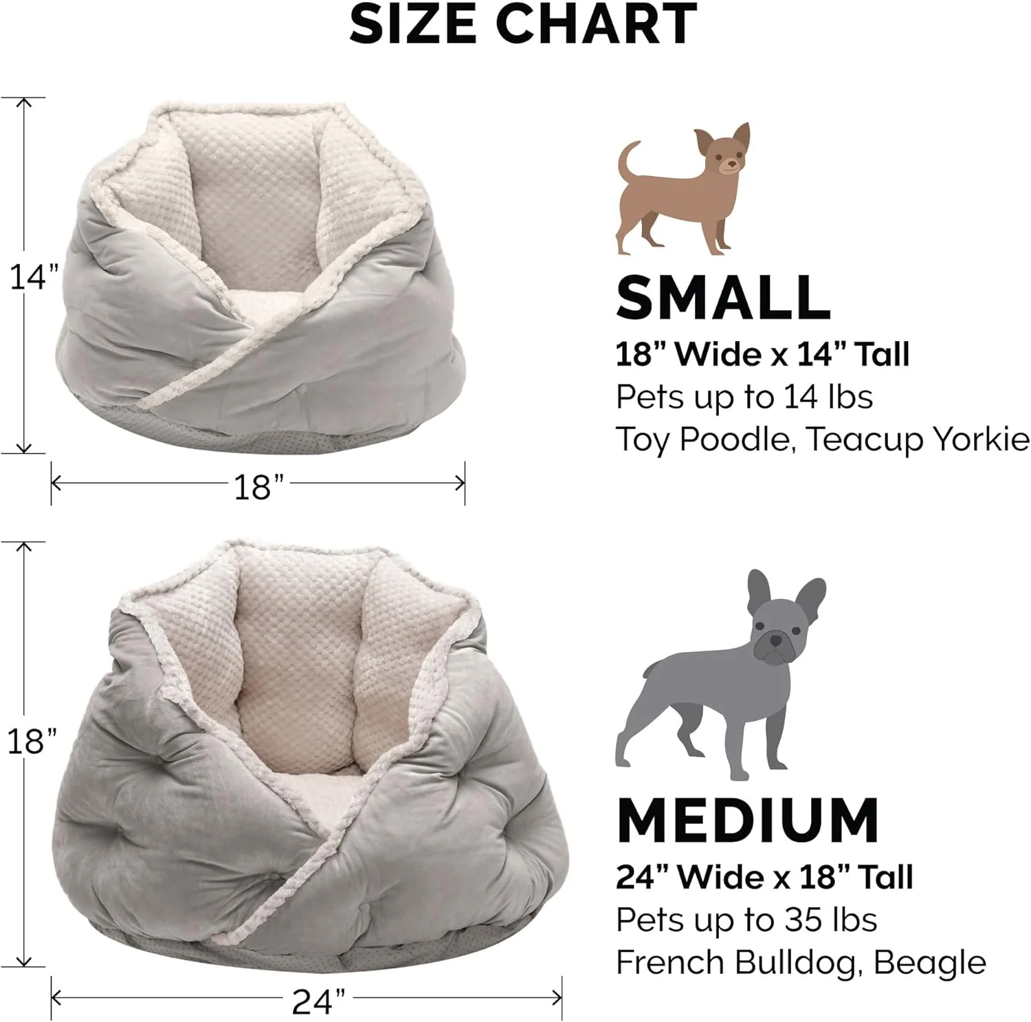 Furhaven 18" Round Pet Bed for Indoor Cats & Small Dogs, 100% Washable, For Pets Up to 14 lbs - Minky Plush & Velvet Hug Bed - Silver Gray, 18-inch - Image 5