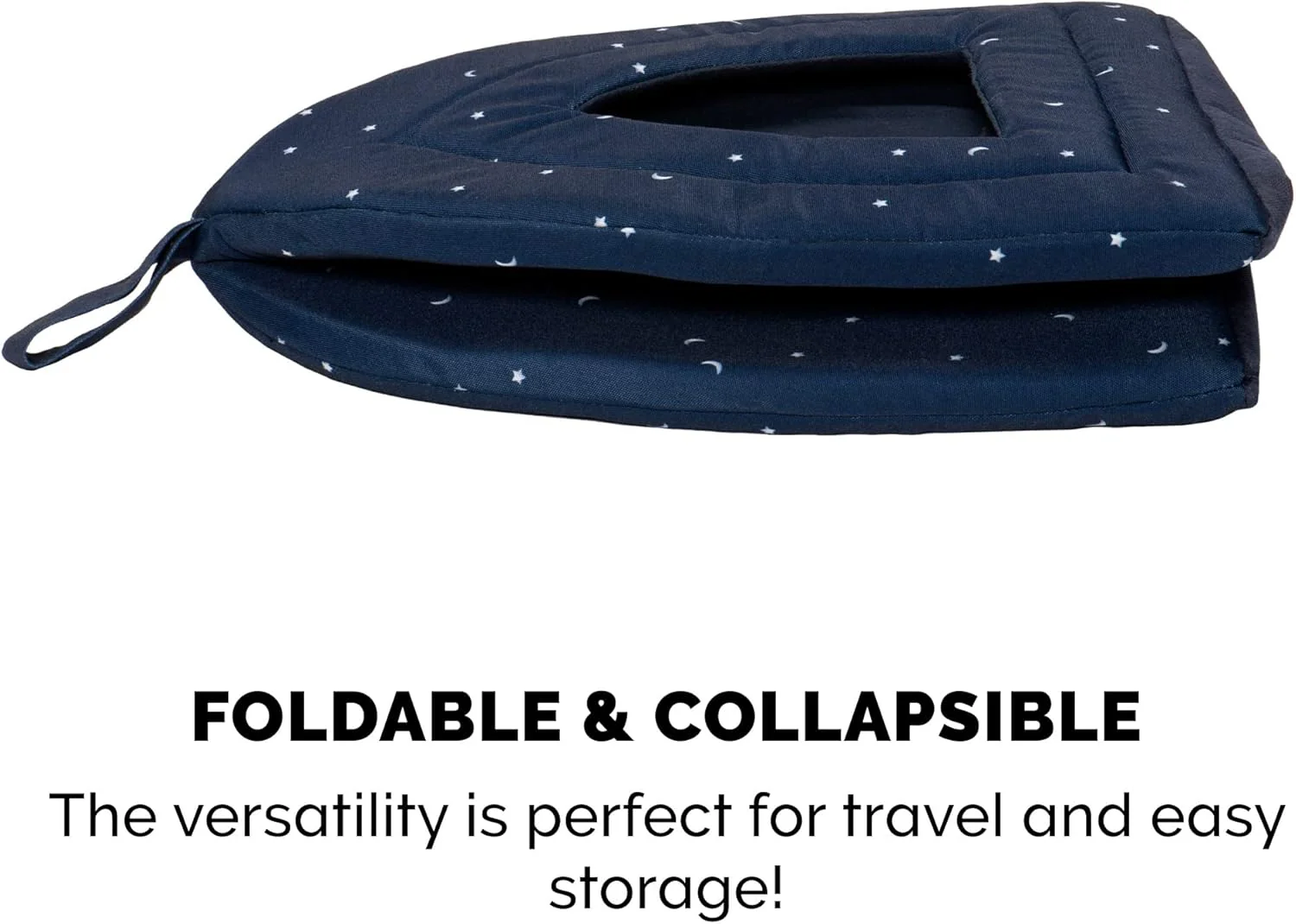 Furhaven Cat Bed Cave for Indoor Cats & Small Dogs, Washable & Foldable w/ Removable Cushion - Polycanvas Print Pet Tent - Night Sky, Small - Image 4