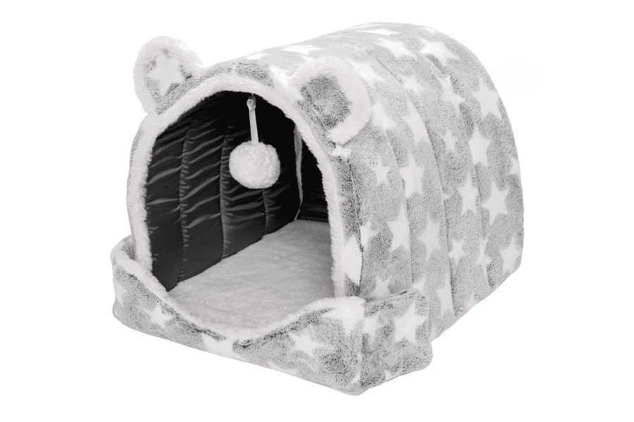 Furhaven Cat Bed Snuggle Hideout for Indoor Cats & Small Dogs, Washable & Foldable w/ Plush Ball Toy - Snuggle Hideout-Bear Pet Tent, Small - Image 8