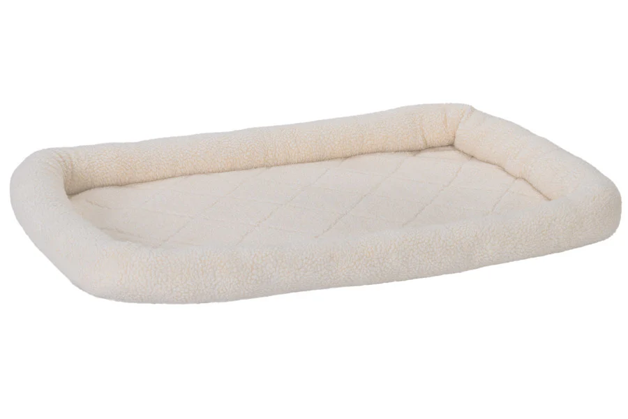 Furhaven Dog Bed for Large/Medium Dogs, 100% Washable, Sized to Fit Crates - Sherpa Fleece Bolster Crate Pad - Cream - Image 15