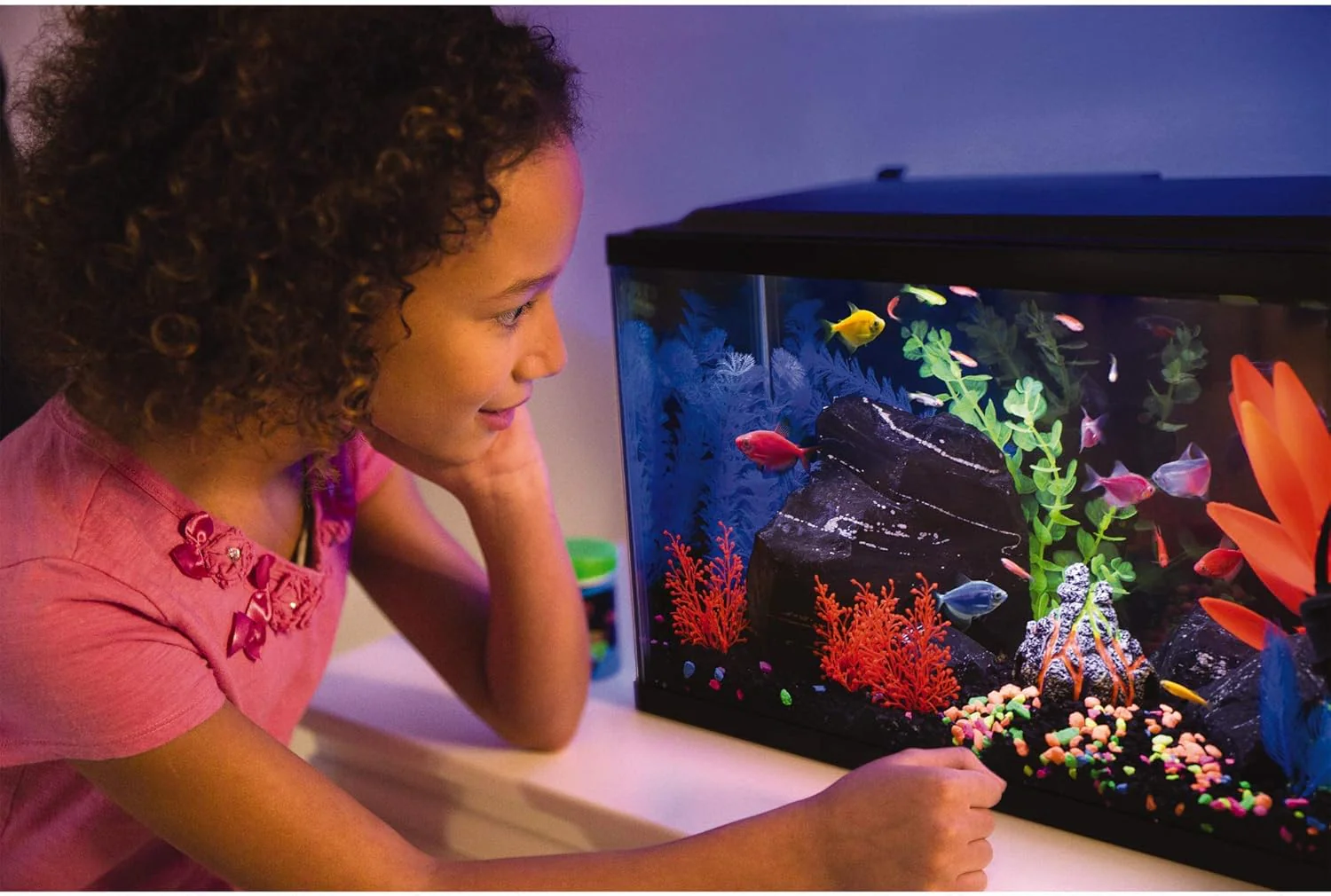 GloFish Plant Aquarium Décor, Green and Blue Large, Fluorescent Under Blue LED Light - Image 4