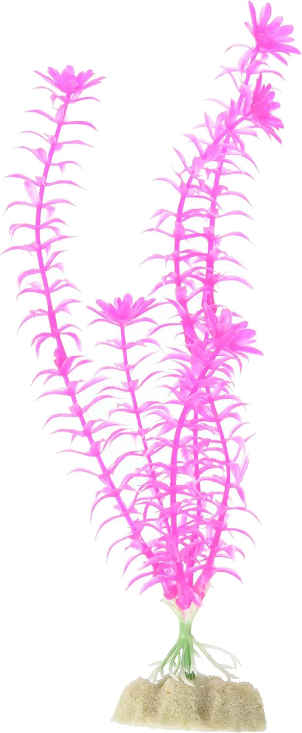 GloFish Fluorescent Plant, Blue Small, Aquarium Décor, Fluoresces Under Blue LEDs