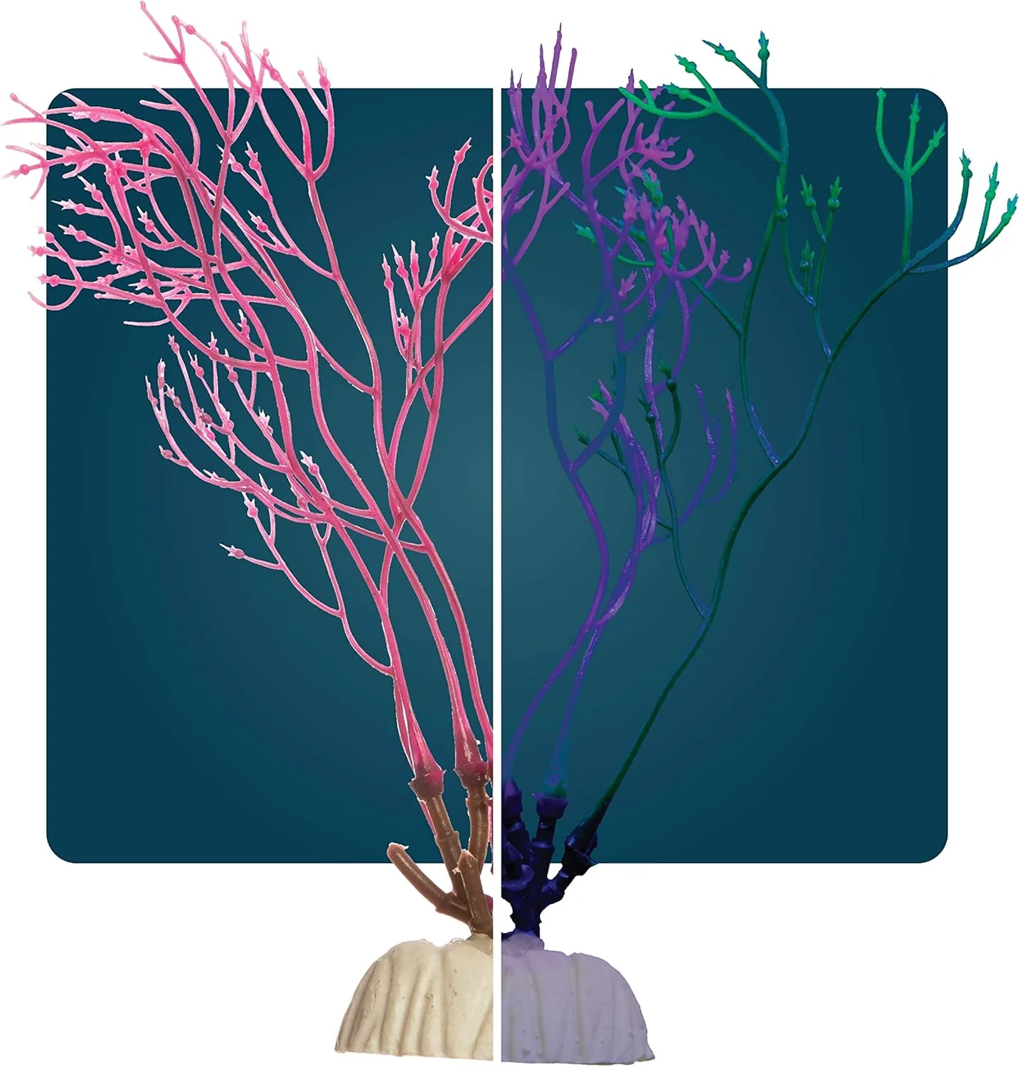 GloFish Red Algae Plant Aquarium Décor, Red Small, Fluorescent Under Blue LED Light - Image 5