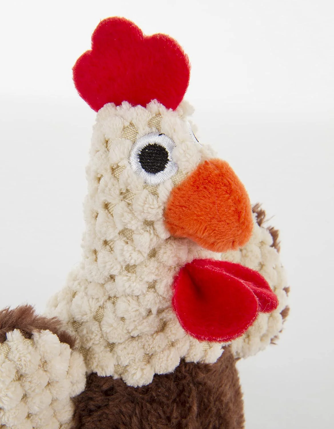 goDog Checkers Just for Me Skinny Rooster Squeaky Plush Dog Toy, Chew Guard Technology - Brown - Image 3