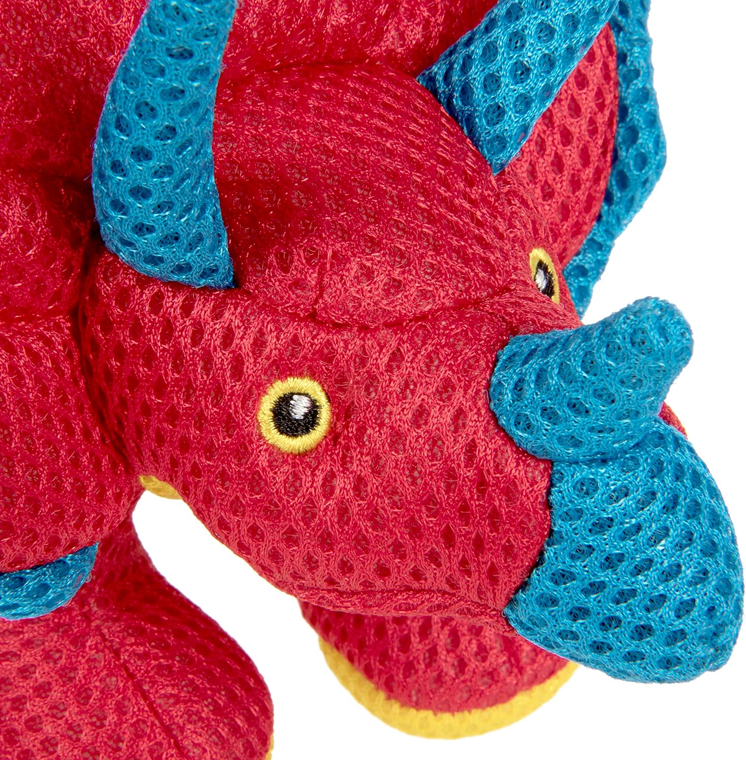 goDog Double Chew Guard Mesh Dinos Frills Squeaky Dog Toy - Red, Small - Image 5