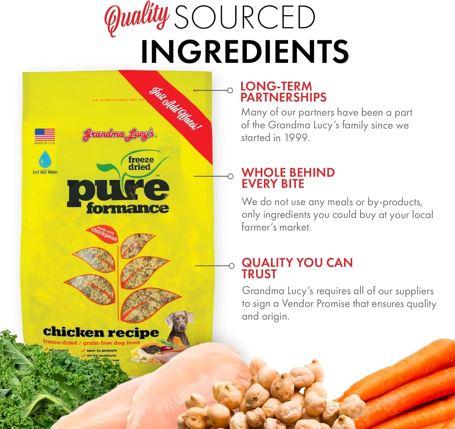 GrandmaLucy Pureformance Freeze Dried Grain Free Chicken Recipe Dog Food - Image 2