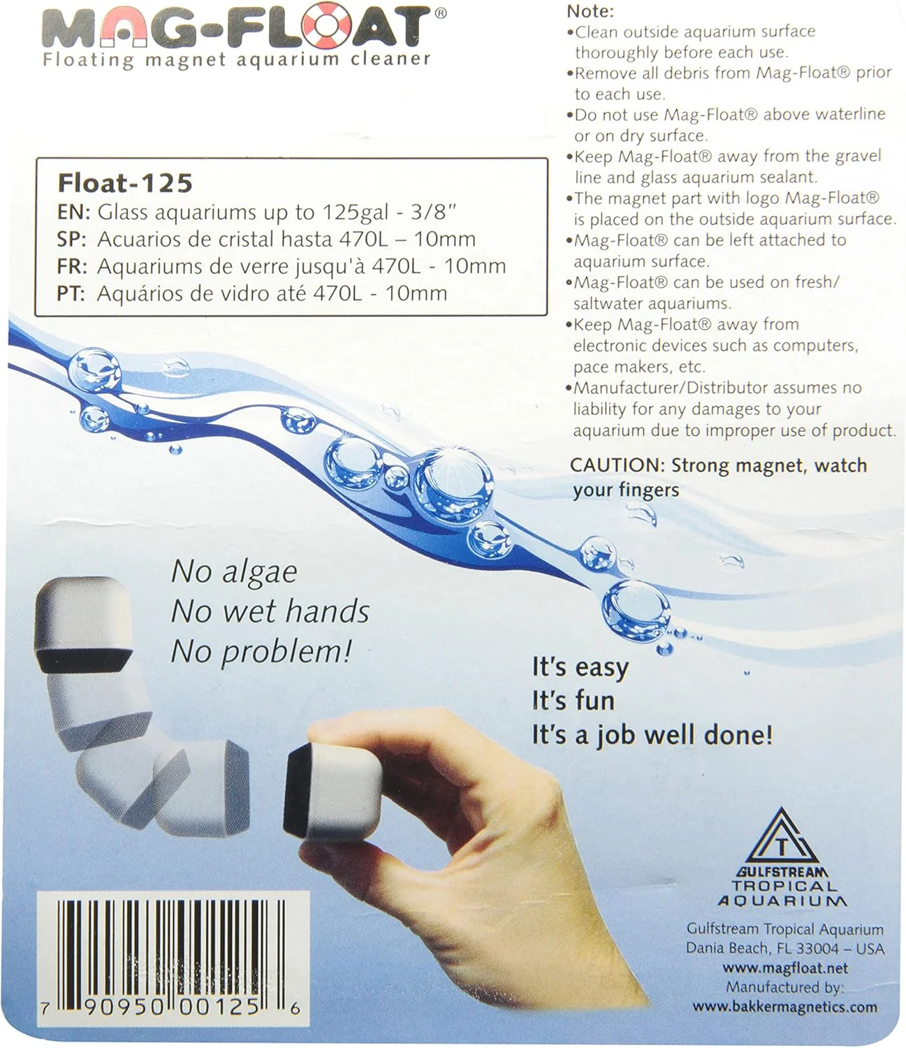 Gulfstream Tropical AGU125MED Mag-Float Glass Aquarium Cleaner, Medium - Image 2