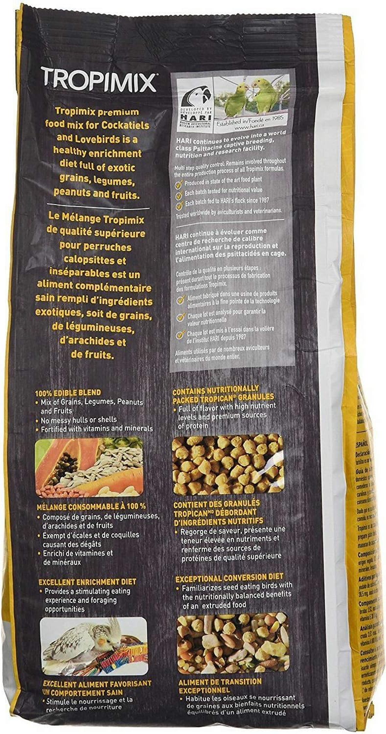 Hagen Tropimix Enrichment Food for Cockatiels & Lovebirds, 2 lb. - HARI Parrot Food with Seeds, Fruit, Nuts, Vegetables, Grains, and Legumes - Image 2