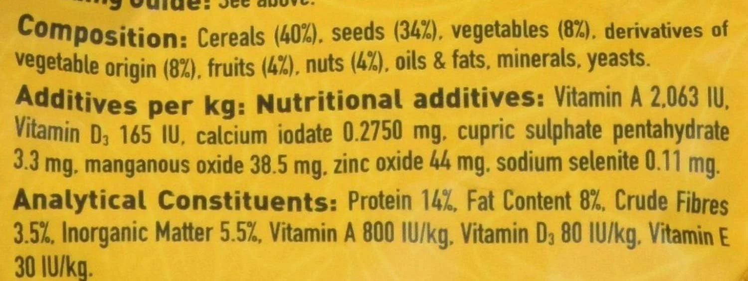 Hagen Tropimix Enrichment Food for Cockatiels & Lovebirds, 2 lb. - HARI Parrot Food with Seeds, Fruit, Nuts, Vegetables, Grains, and Legumes - Image 6