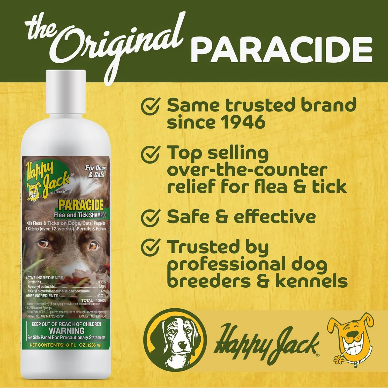 Happy Jack® Paracide Flea & Tick Shampoo – 8 oz - Image 4