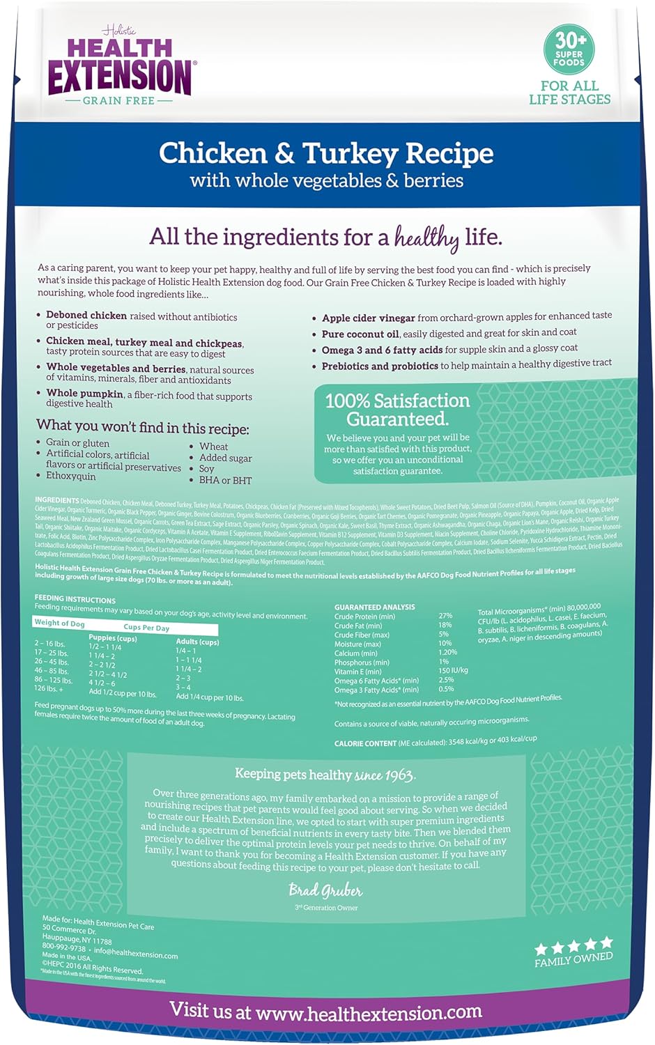 Health Extension Grain Free Chicken & Turkey Dry Dog Food (4 lb / 1.81 kg) - Whole Foods Ingredients Formula with a Blend of Turmeric & Antioxidants for All Life Stages Dogs - Image 2