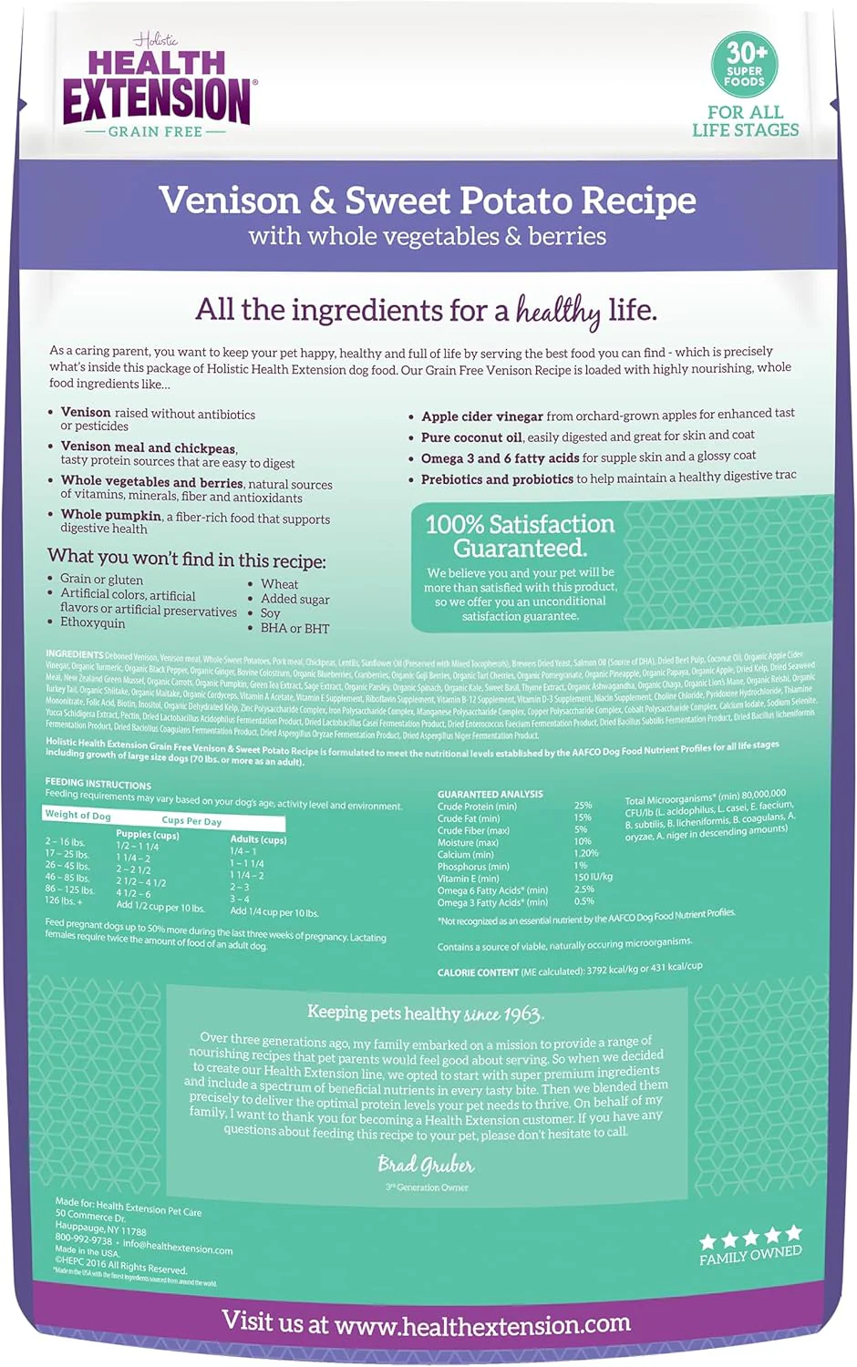 Health Extension Grain Free Venison & Sweet Potato Dry Dog Food (23.5 lb / 10.66 kg) - Lean Protein Formula for Dogs with Poultry Allergies & Sensitive Stomachs - Image 2