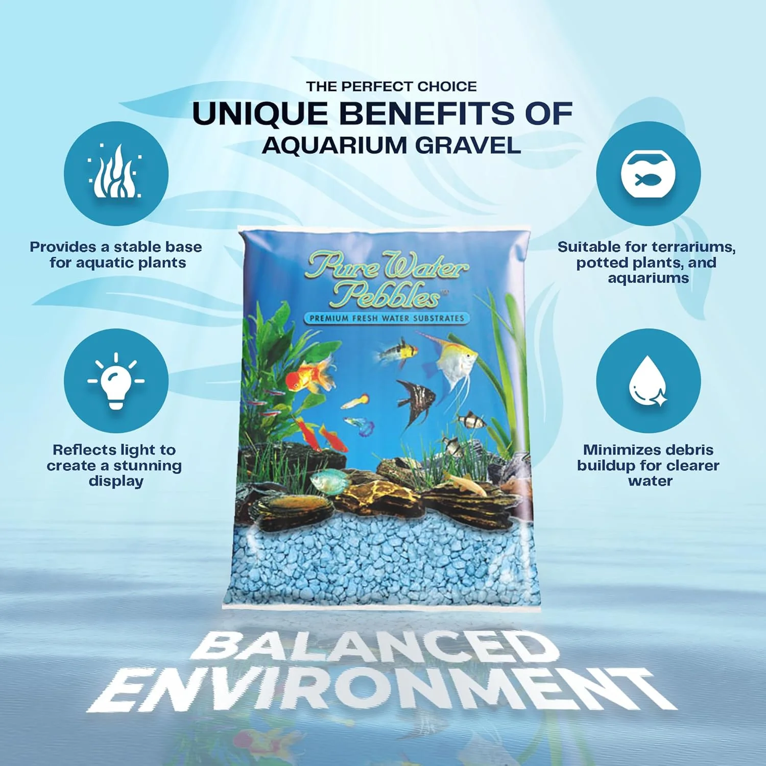 Heavenly Blue Aquarium Gravel - Non-Toxic, Colorfast, Vibrant Substrate for Aquariums, Terrariums, Ponds & Crafts - Image 6