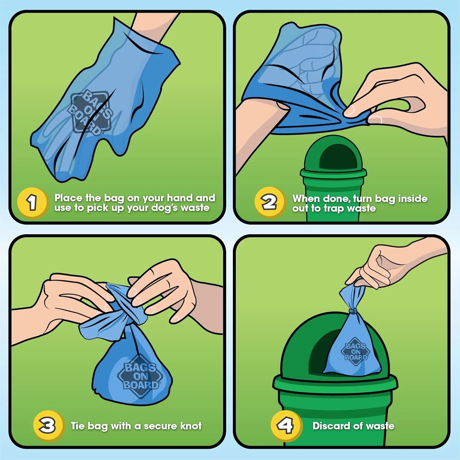 HERO PET Dog Poop Bags | Strong, Leak Proof Dog Waste Bags | 9 x14 Inches, 315 Blue Bags