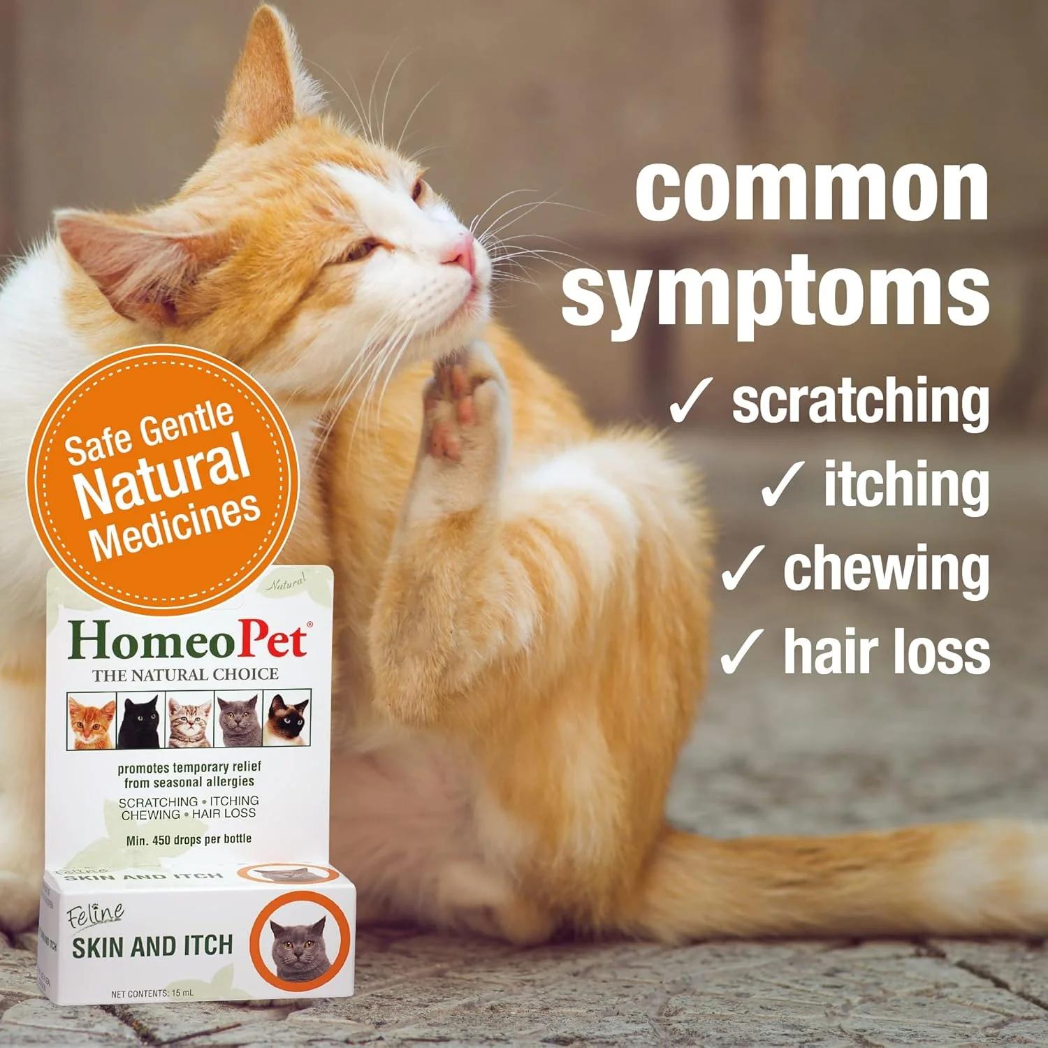 HomeoPet Feline Skin and Itch, Safe and Natural Cat Supplement for Itchy Skin, Skin and Itch Relief for Cats, 15 Milliliters - Image 3