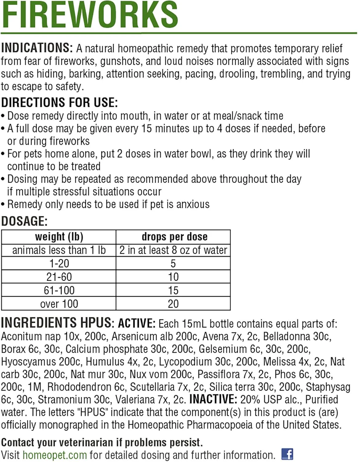 HomeoPet Fireworks, Safe and Natural Loud-Noise-Anxiety Calming Supplement for Cats, Dogs, and Other Small Animals, 15 Milliliters - Image 8