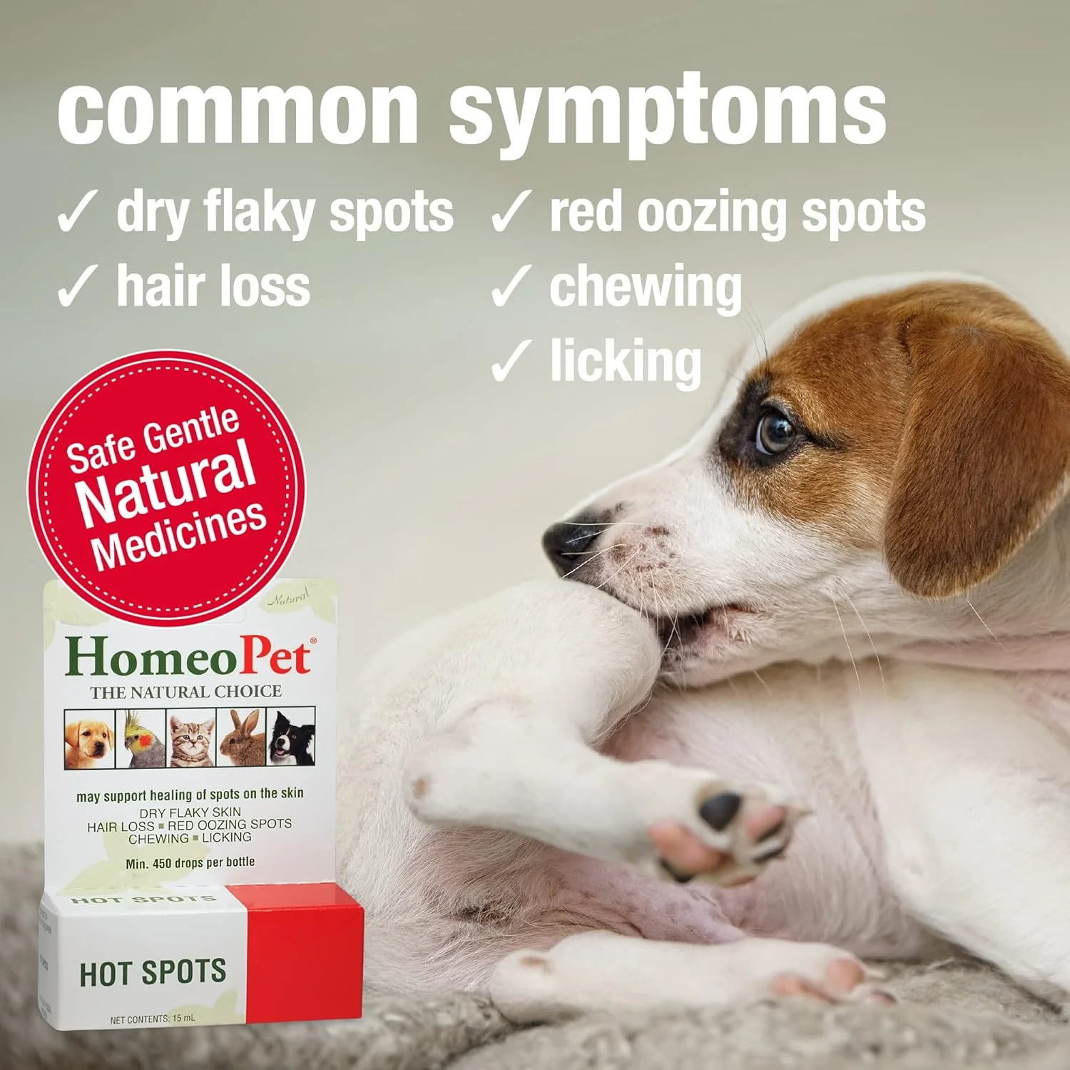 HomeoPet Hot Spots, Safe and Natural Cat and Dog Skin-Soothing Medicine for Red, Irritated, and Flaky Pet Skin, 15 Milliliters - Image 3