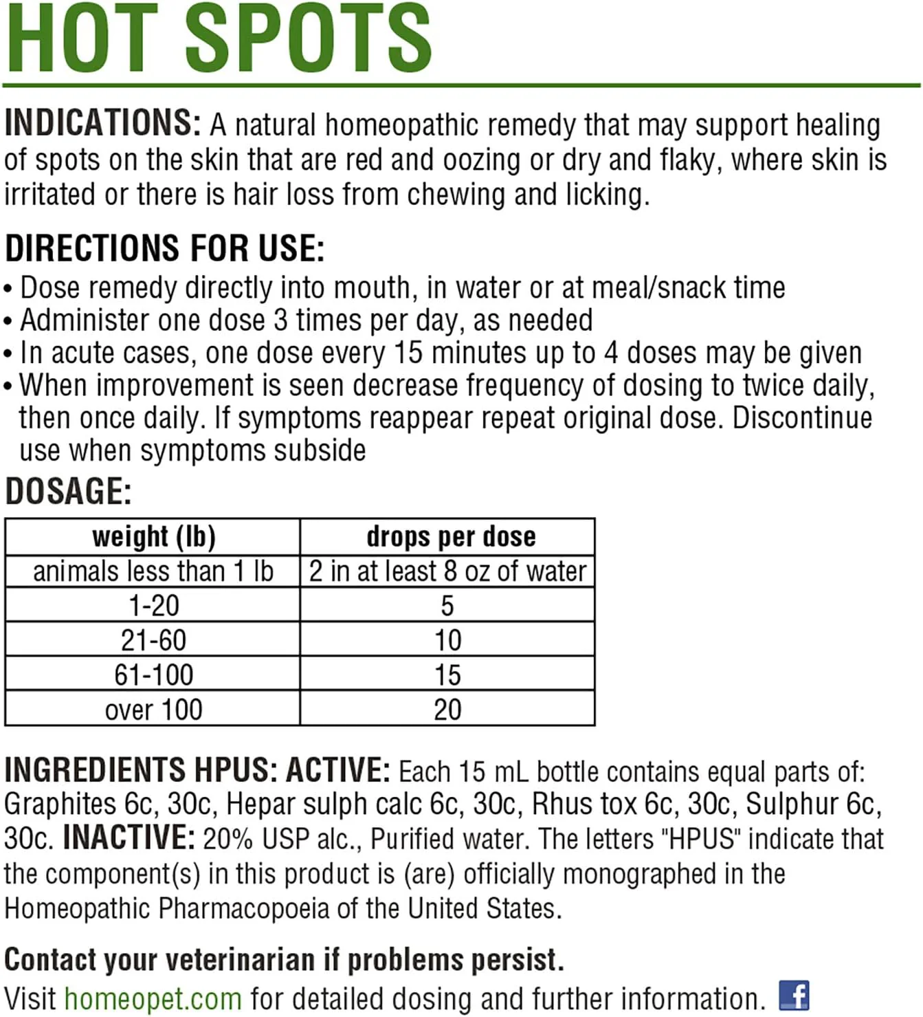 HomeoPet Hot Spots, Safe and Natural Cat and Dog Skin-Soothing Medicine for Red, Irritated, and Flaky Pet Skin, 15 Milliliters - Image 8