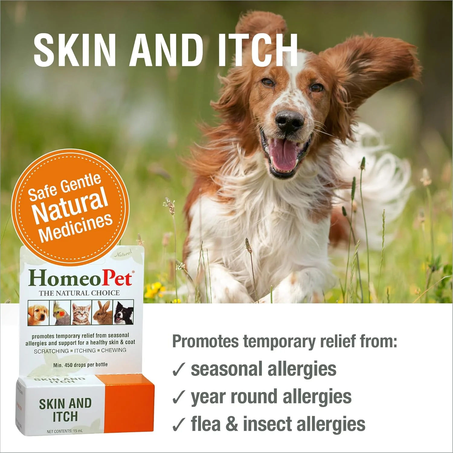 HomeoPet Skin and Itch, Safe and Natural Itch Relief for Dogs and Cats, Coat and Skin Soother for Pets, 15 Milliliters - Image 2