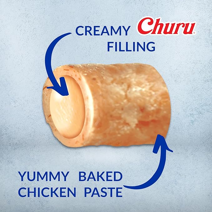 INABA Churu Bites for Cats, Soft Baked Chicken Churu Filled Cat Treats with Green Tea Extract, 0.35 Ounces Each Tube, 18 Tubes Total (3 per Pack), Tuna with Salmon Recipe - Image 6