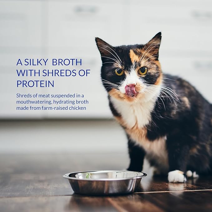 INABA Churu Broth for Cats, Creamy Broth with Shredded Chicken Side Dish Pouch, 1.4 Ounces per Pouch, 12 Pouches, Chicken Recipe - Image 3
